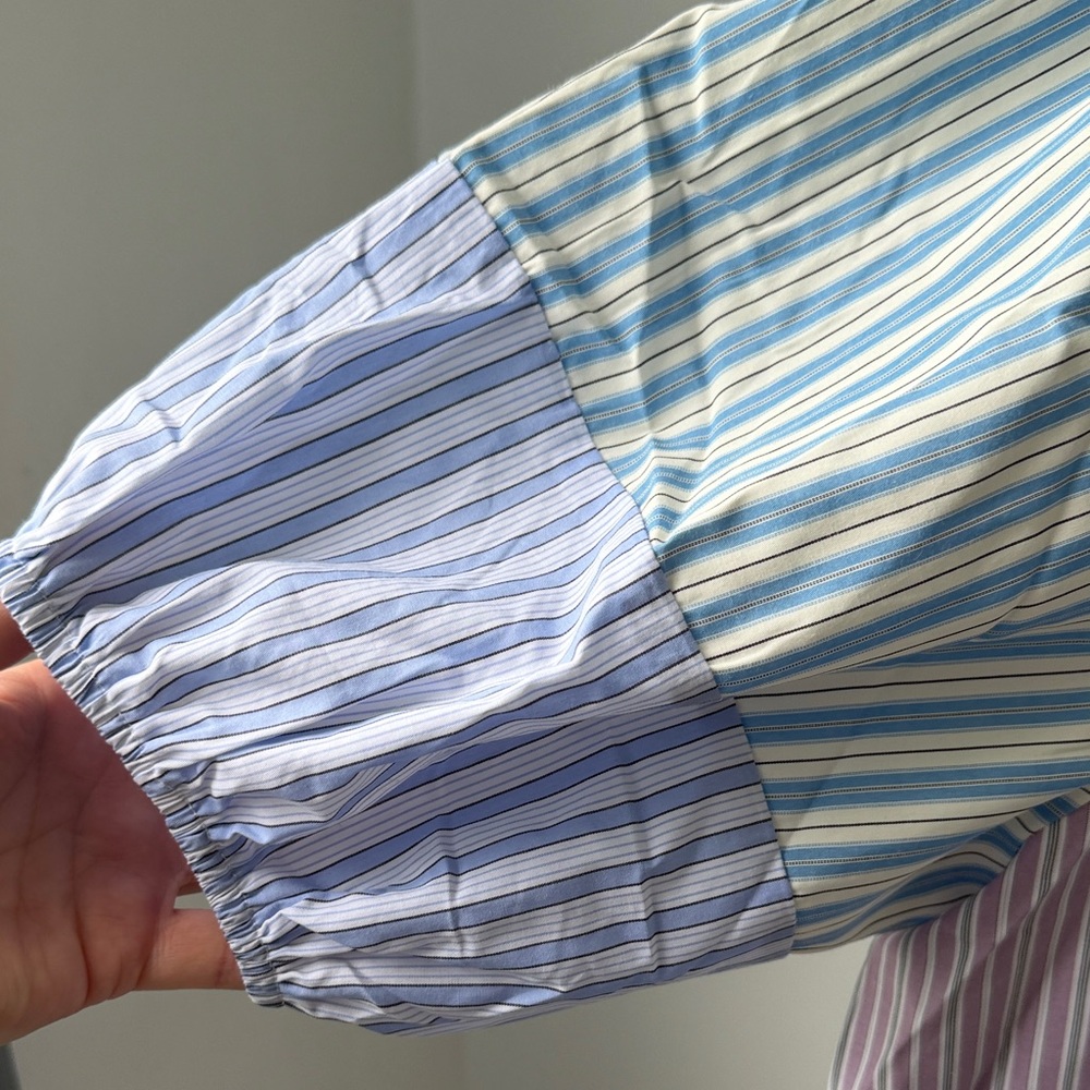 Easel 100% Cotton Stripe Shirt Top Large NWT - Picture 4 of 7
